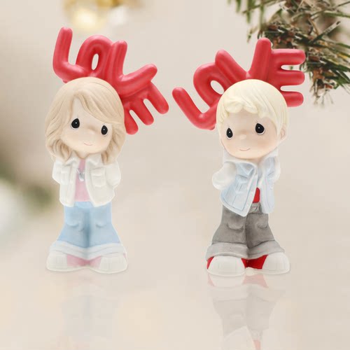Precious Moments 水滴娃娃 男孩女孩 love 爱情陶瓷摆件情侣礼物