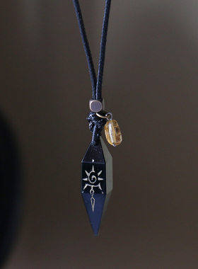 原创许愿石项链配饰长款招财转运