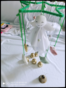 天使娃娃风铃材料包 小星星 声音好听天蓝/枚红/绿色 DIY手工制作