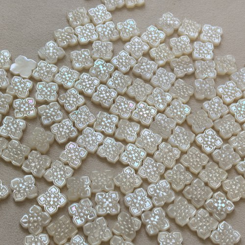 深海蝶贝12mm四方如意黄蝶贝白蝶贝diy贝壳簪娘手工饰品配件材料