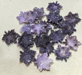 深海蝶贝20mm紫贝枫叶DIY贝壳手工饰品配件材料