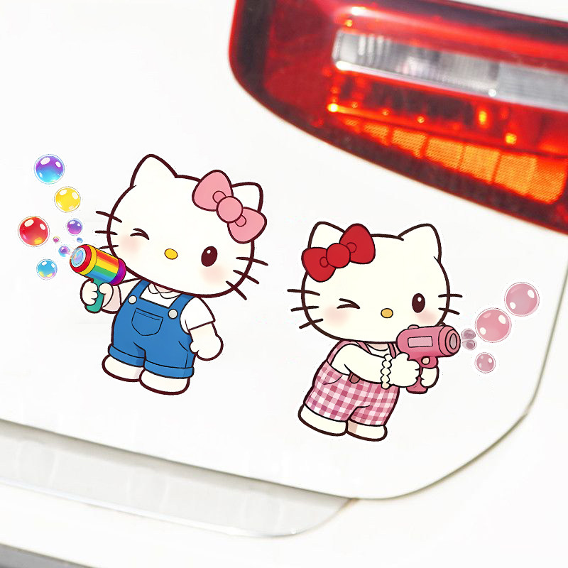 可爱Hellokitty汽车贴纸卡通图片