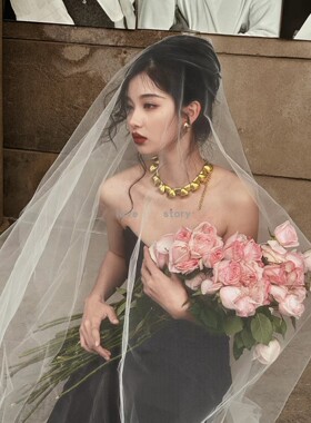 头纱婚纱礼服结婚超长拖尾拖地