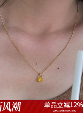 定制字母锁骨链ins18k项链女银