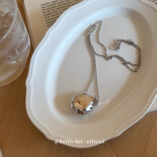 中古酒壶花瓶简约长款项链925纯银百搭小众花瓶毛衣链叠戴高级