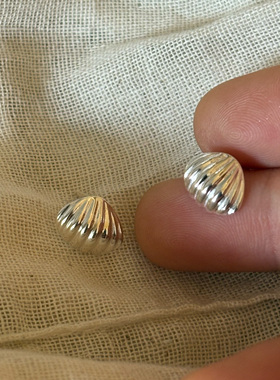 简约纯银贝壳耳钉耳饰
