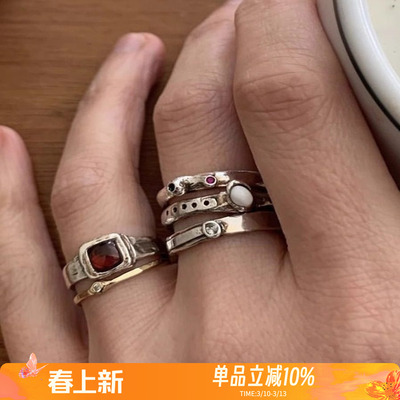 mars25女银复古百搭戒指手工