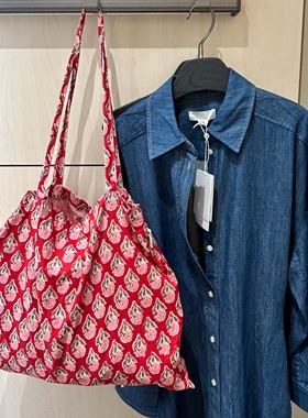 “心向原野”原创印度传统染色拓印布环保袋休闲大容量帆布包礼物