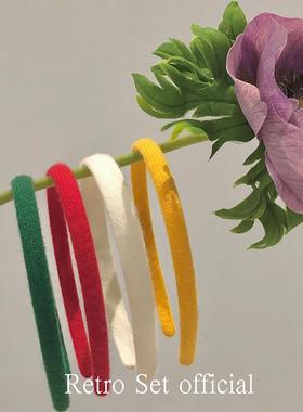 「德州巴黎」复古法式少女定制手工多色软糯100%羊绒优雅精致发箍