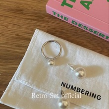 韩代numbering施华洛珍珠戒指925银简约小众设计极简法式优雅高级