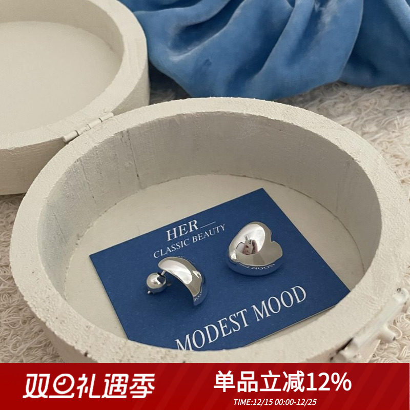 纯银简约女百搭耳钉时髦