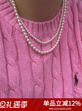 复古纯银珍珠女博主同款锁骨链