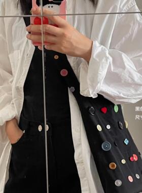 「纽扣收藏家」小众设计简约时髦实用主义帆布包斜跨单肩包布袋子