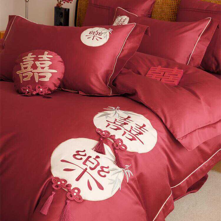 结婚陪嫁喜被婚嫁100支床上用品