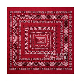 70X70厘米新款几何纯棉大方巾男包头巾红色领巾女士发带bandanas