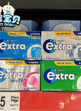 英国Wrigley Airwaves Menthol Sugarfree无糖泡泡薄荷口香糖10粒