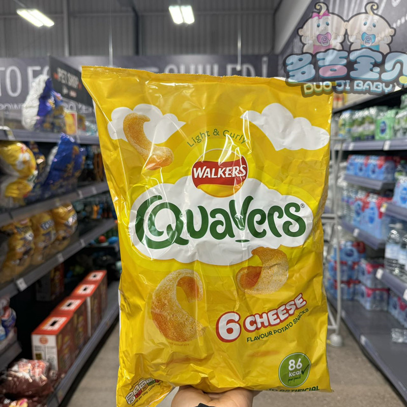 4包包邮英国Walkers Quavers芝士味土豆卷薯片独立包装 16g*6包