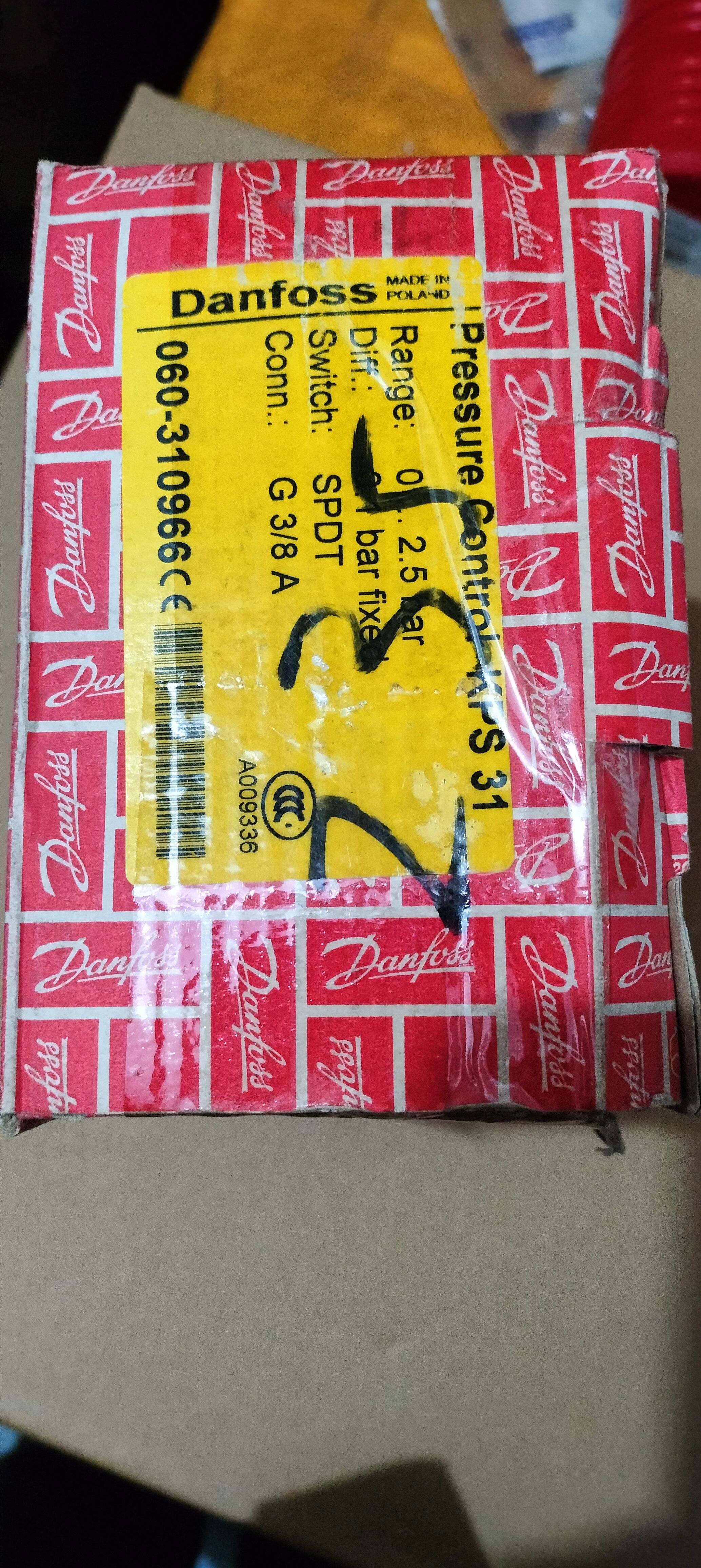 KPS31 丹佛斯压力开关0-2.5bar 060-310966全新原厂件313066y议价