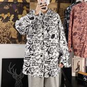 男士 花衬衫 2026夏季 新款 痞帅青年休闲衬衣 时尚 潮流时尚 满印花长袖