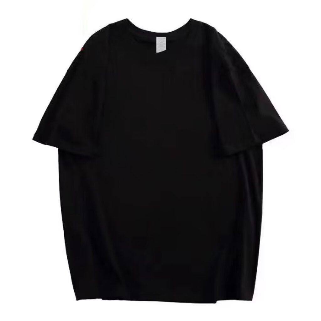 五分纯棉短袖T恤男女宽松圆领百搭潮流黑色夏季薄款纯色体恤上衣