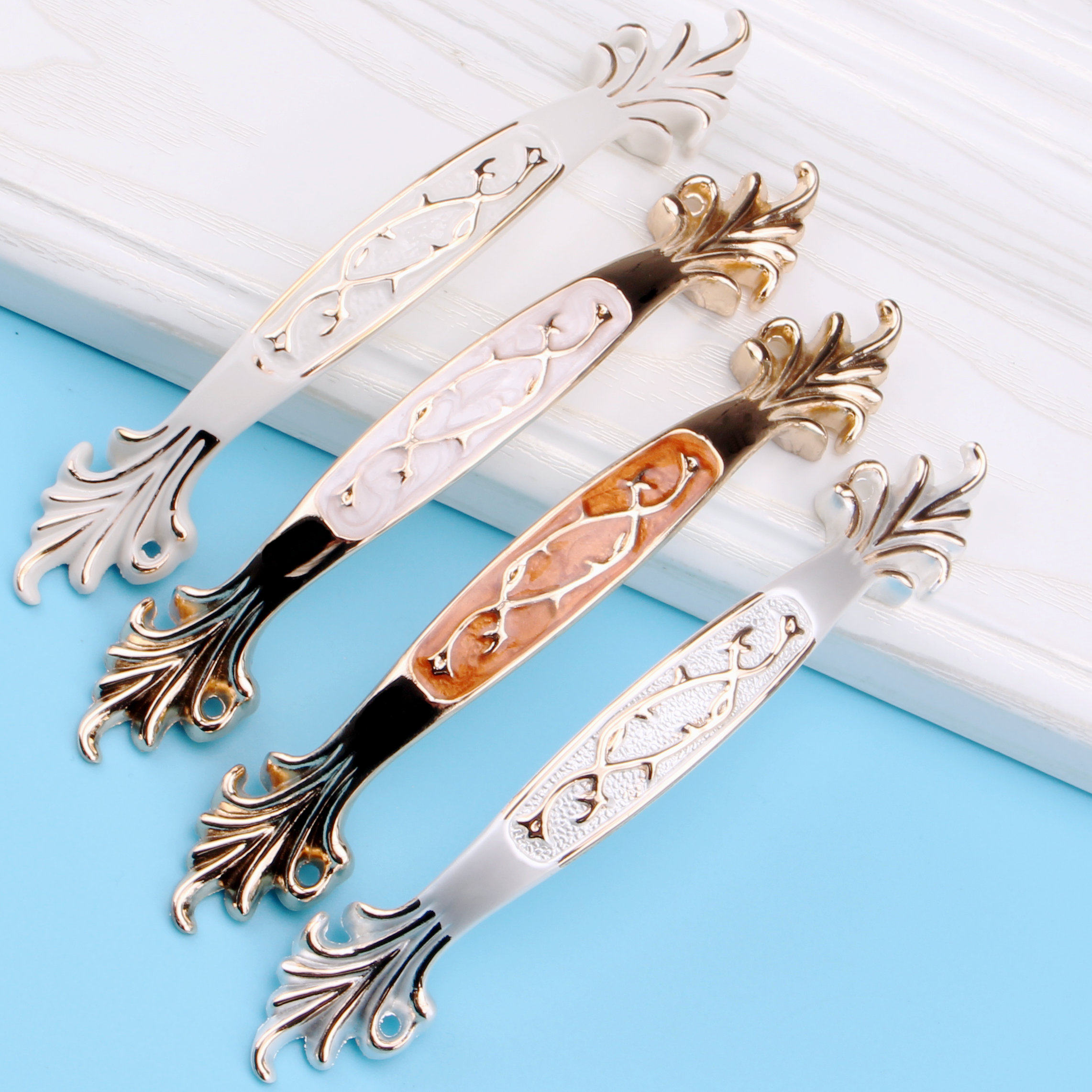 天宇奢华现代简约门把手 实心象牙白奢华拉手 柜门鞋柜抽屉门拉手