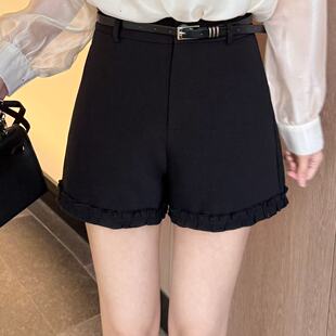【高定木耳边设计西装短裤】小允姐姐2026新款高腰白色显瘦西装短