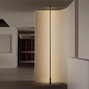 现代简约极窄不锈钢圆管硬杆长条灯客厅过道顶天立地伸缩天际线灯