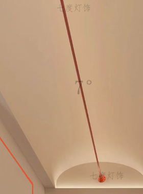 长条极简无主灯超长细软玄关过道氛围线形钢条爱马仕橙色天际线灯