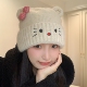 可爱极了 秋冬加厚保暖猫咪卡通针织帽女韩系甜美百搭毛线帽 新款