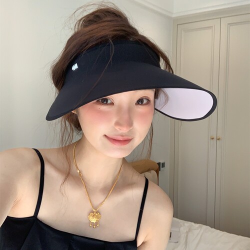新款无痕一体大檐空顶遮阳帽女