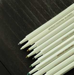 10色金属笔水彩笔套装油性丙烯硬头彩色手绘涂鸦画DIY相册黑卡