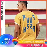 Wittke áo thun thể thao nam mùa thu cổ tròn thả lỏng cotton ngắn tay T giản dị chạm đáy nam nữ - Áo phông thể thao áo ba lỗ nữ the thao