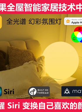 Matter thread 智能幻彩灯台灯氛围灯装饰灯 Homekit圆球形彩色灯