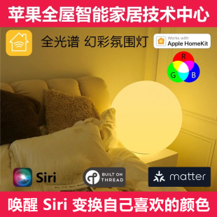 Matter thread 智能幻彩灯台灯氛围灯装饰灯 Homekit圆球形彩色灯