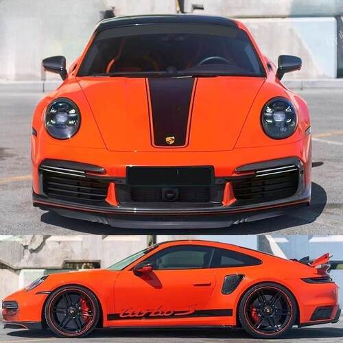 适用于保时捷911车贴拉花992 turbo s改装车身引擎盖侧裙装饰贴纸