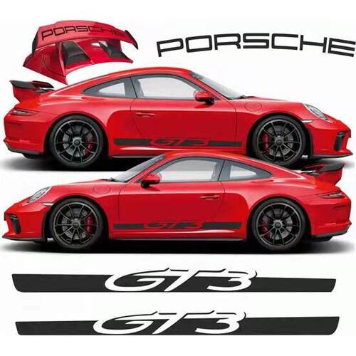 保时捷911GT3车贴拉花保时捷GT3车身拉花侧裙贴纸尾翼英文字母贴