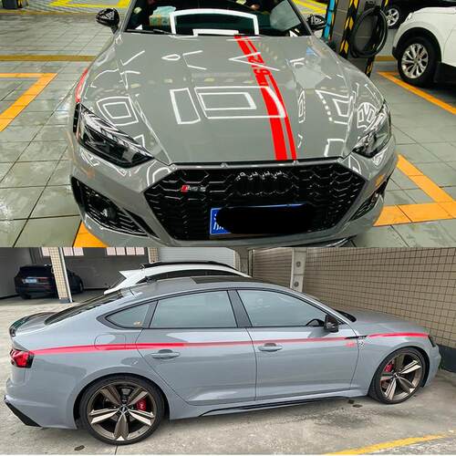奥迪RS5车贴拉花 RS6 S4 S3 S7改装车身机盖侧裙装饰腰线贴纸
