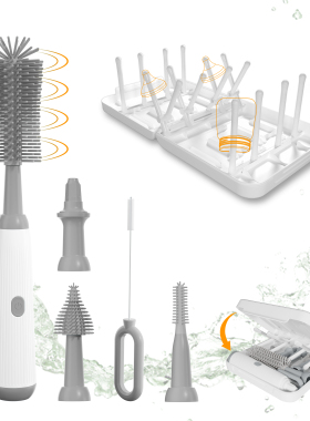 Multi functional electric bottle brush 16 holder storage box