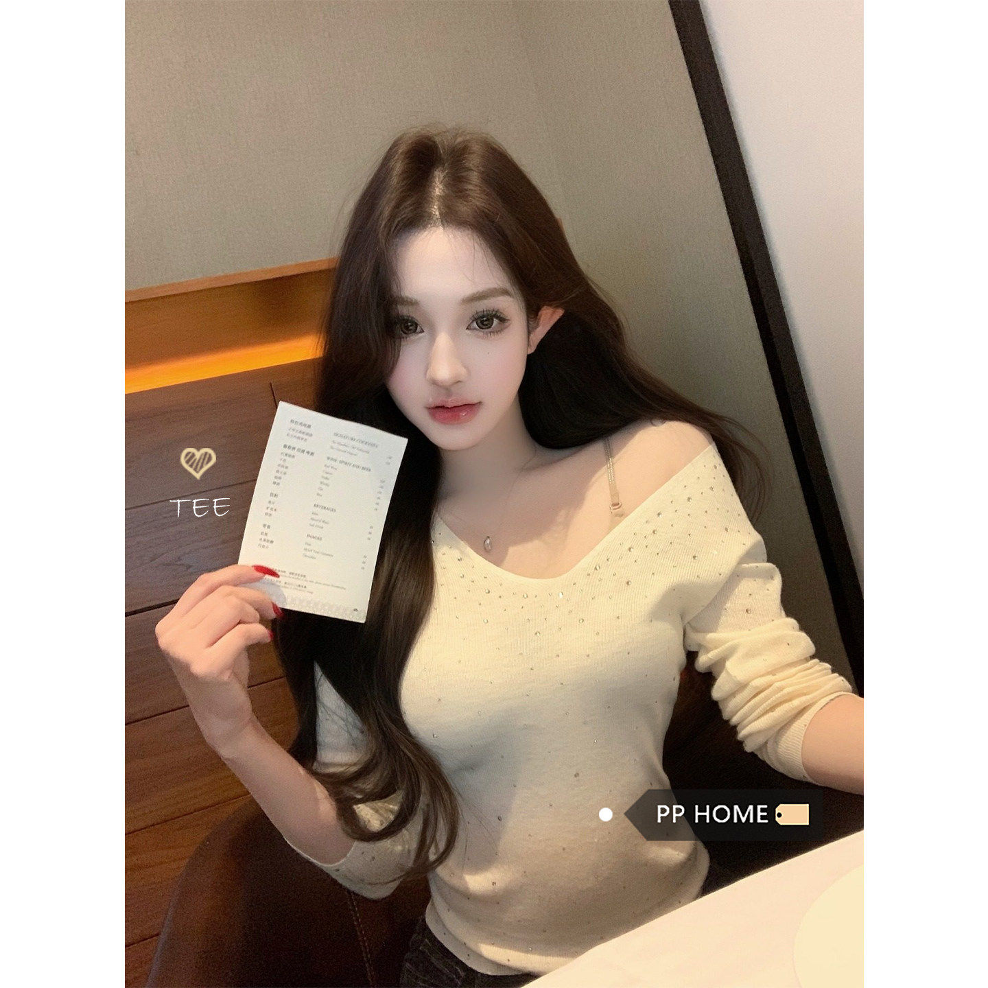 日本offcat气质纯色V领重工烫钻外穿毛衣女秋冬奶茶色吊带背心两,女装/女士精品,毛针织衫,淘宝优惠券,粉丝福利购,淘宝优惠卷