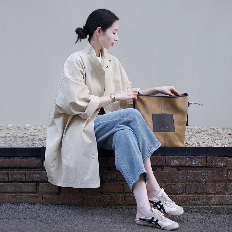 日本offcat风衣外套女2025年春秋新款小个子休闲宽松日系工装简约