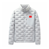 中国运动羽绒服男女秋冬季 防风防水保暖立领羽绒服 90白鸭绒轻薄款