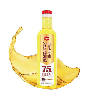 中好5L冷榨高油酸花生油高营养值