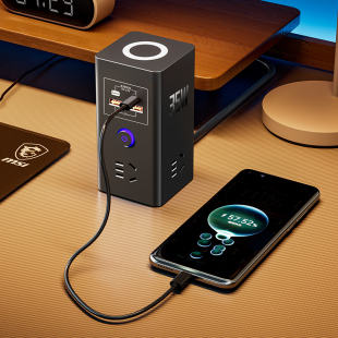 A立式 C排插排 35W超级快充插座60瓦氮化镓USB快充无线充PD口Type