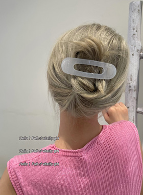 随手入系列~轻松get韩系慵懒氛围感！后脑勺盘发鸭嘴夹一字发夹女