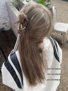 简约气质透明抓夹后咖色脑勺盘发鲨鱼夹 牢 别看简简单单 抓