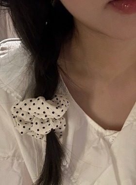 韩系简约小号波点发圈女夏季百搭元气少女可爱大肠圈头绳发饰ins