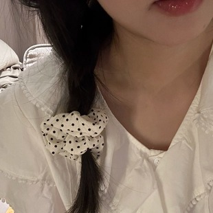 韩系简约小号波点发圈女夏季 气少女可爱大肠圈头绳发饰ins 百搭元