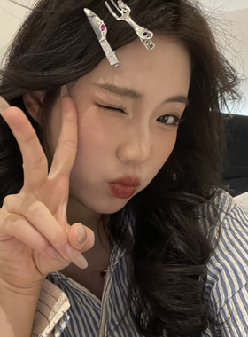 元气满满冷淡风镶钻刀叉爱心鸭嘴夹韩国个性百搭刘海侧边夹发夹