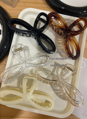 让心结变成蝴蝶结吧~ 超大号韩系抓夹简约日常鲨鱼夹头饰发夹女