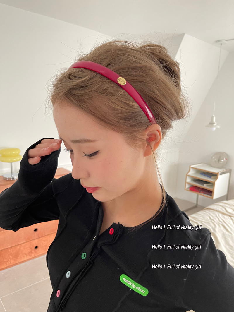 ins风果冻色金属字母压发箍